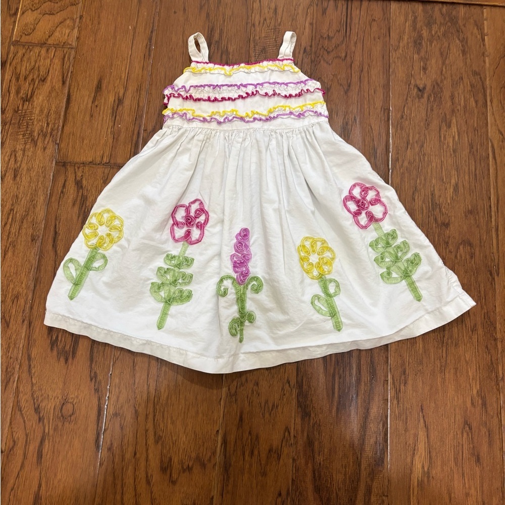 Blueberi Boulevard Floral Ribbon Dress 3T Cottagecore Easter Spring